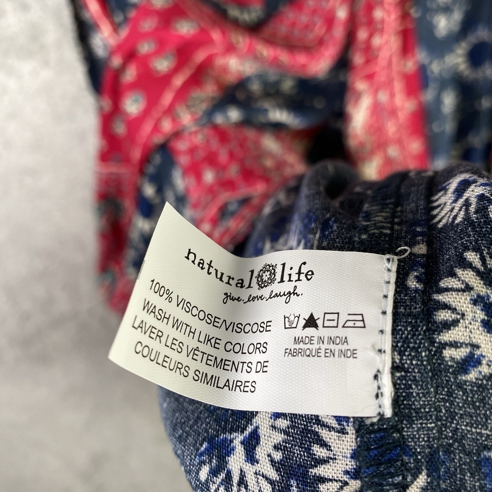 Natural Life Skirt Womens Sz M Floral Mix It Up Patchwork Maxi Boho Artsy Hippie - Picture 6 of 8